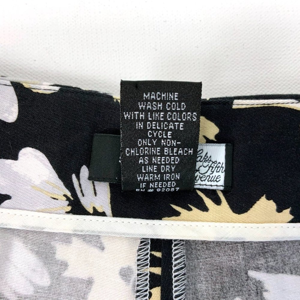 New Saks Fifth Avenue Sport Black Floral Stretch Cotton Cropped Pants Sz 14 - Picture 6 of 16